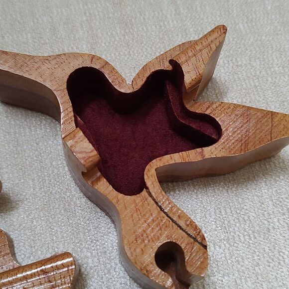 Wooden Hand Crafted Hummingbird Puzzle Box - Picture 6 of 9